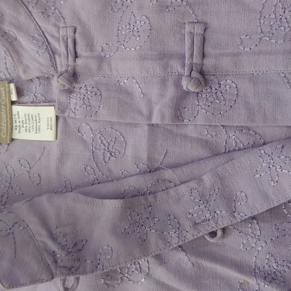 CHICO'S LINEN BLEND EMBROIDERED SHACKET - Picture 4 of 8